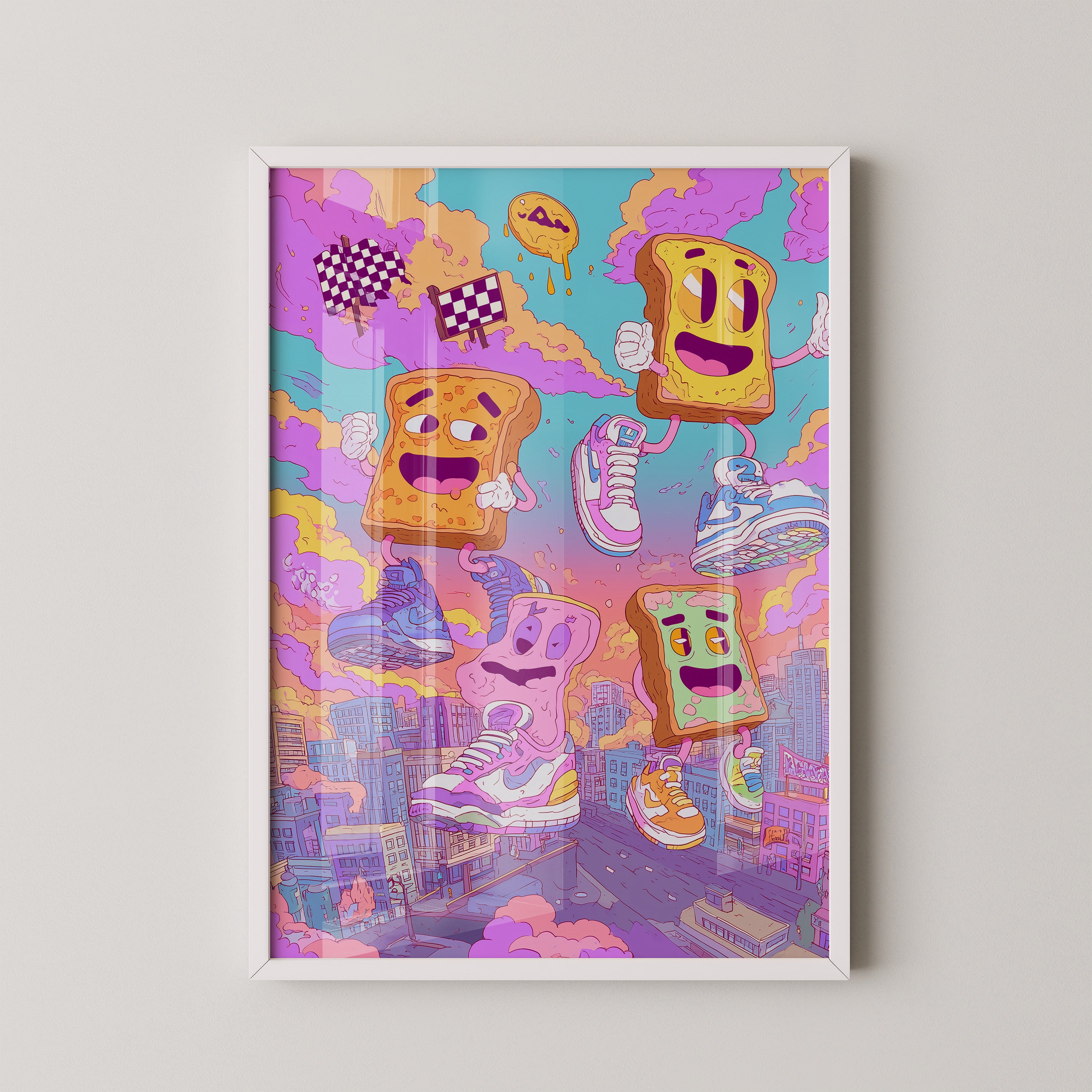 Toasts Sneaker Cartoon Wolken