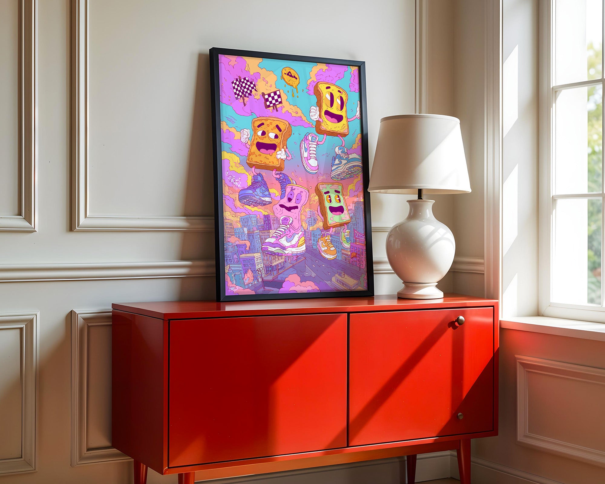 Toasts Sneaker Cartoon Wolken