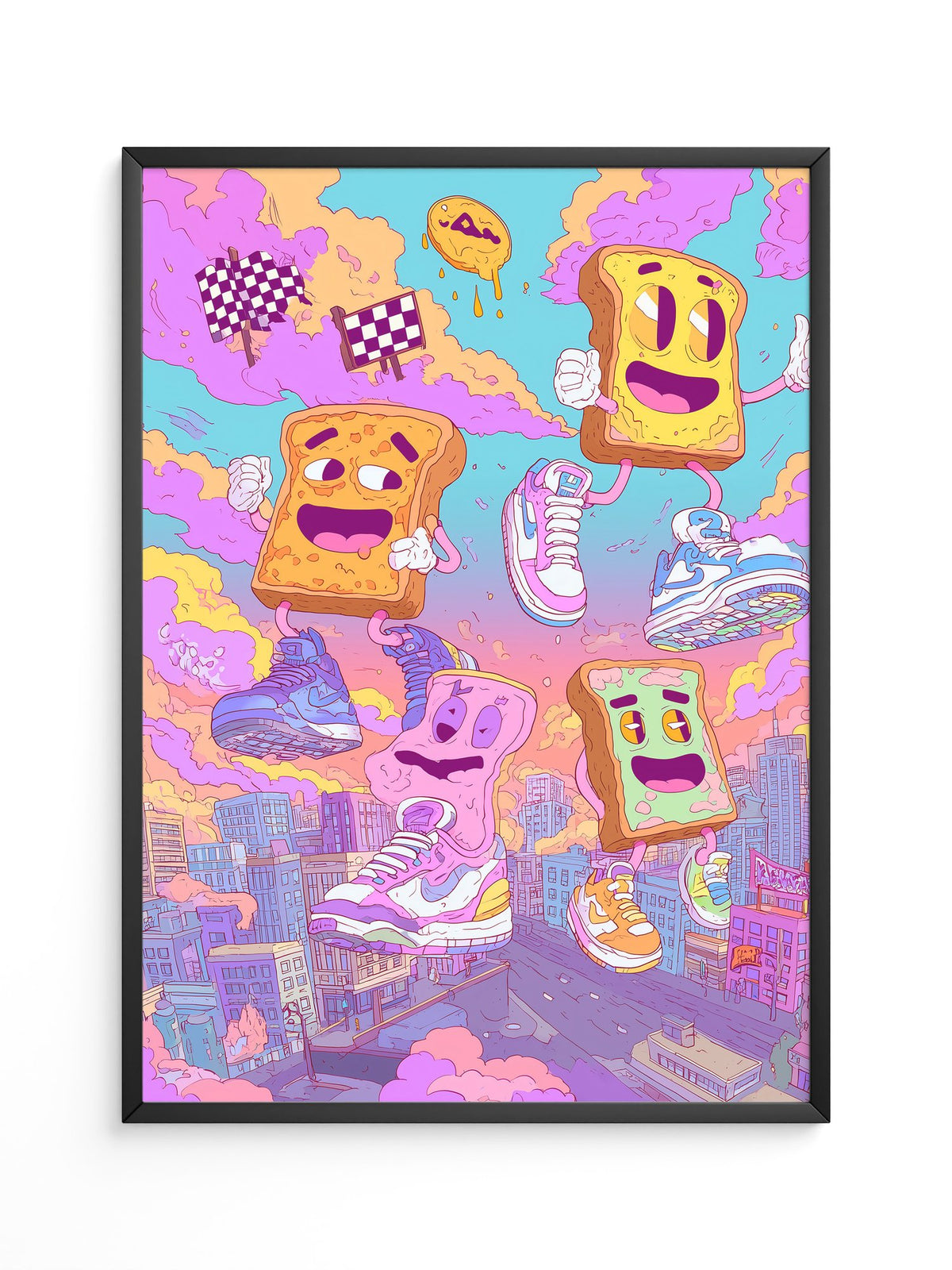 Toasts Sneaker Cartoon Wolken