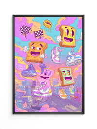 Toasts Sneaker Cartoon Wolken