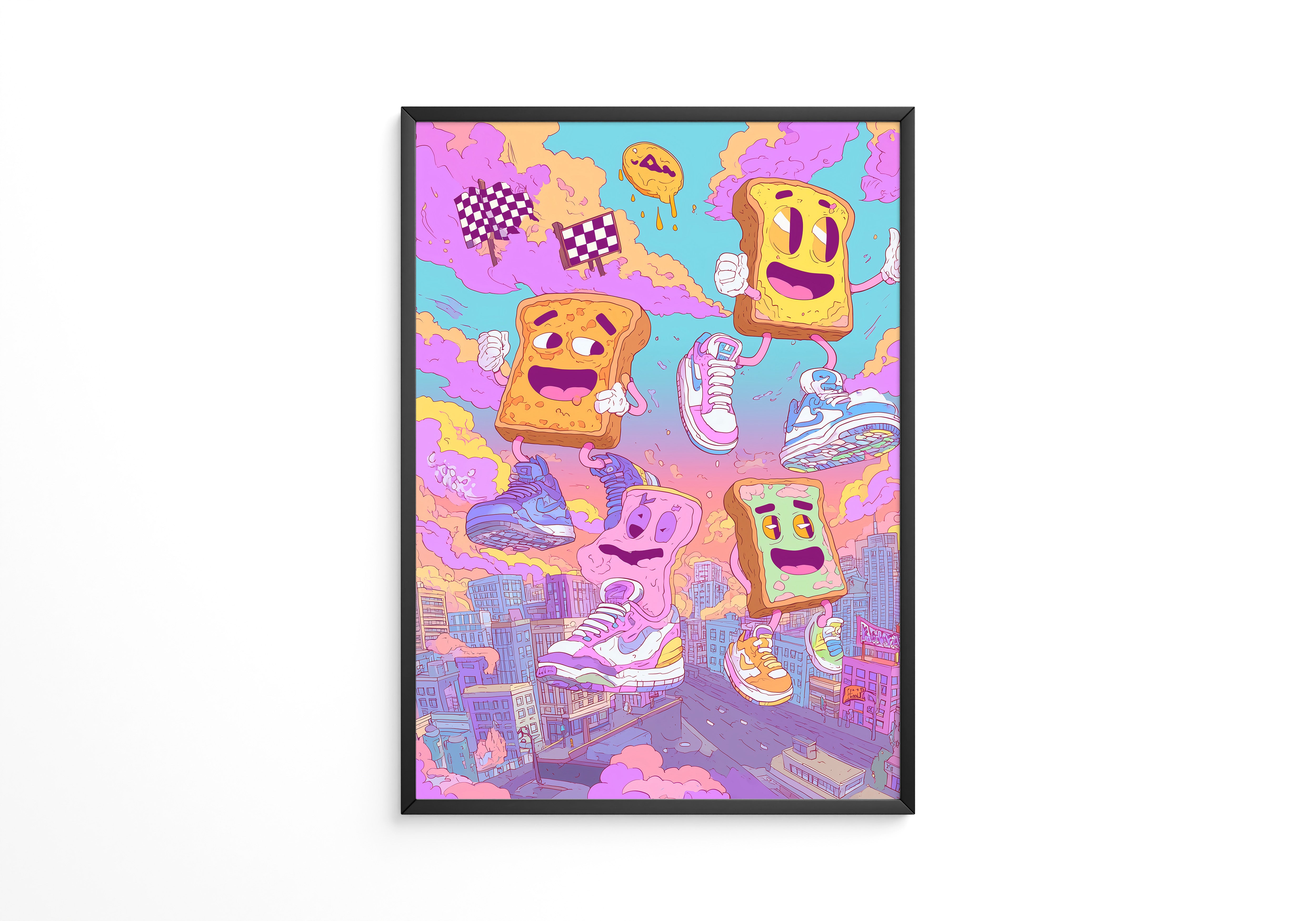 Toasts Sneaker Cartoon Wolken