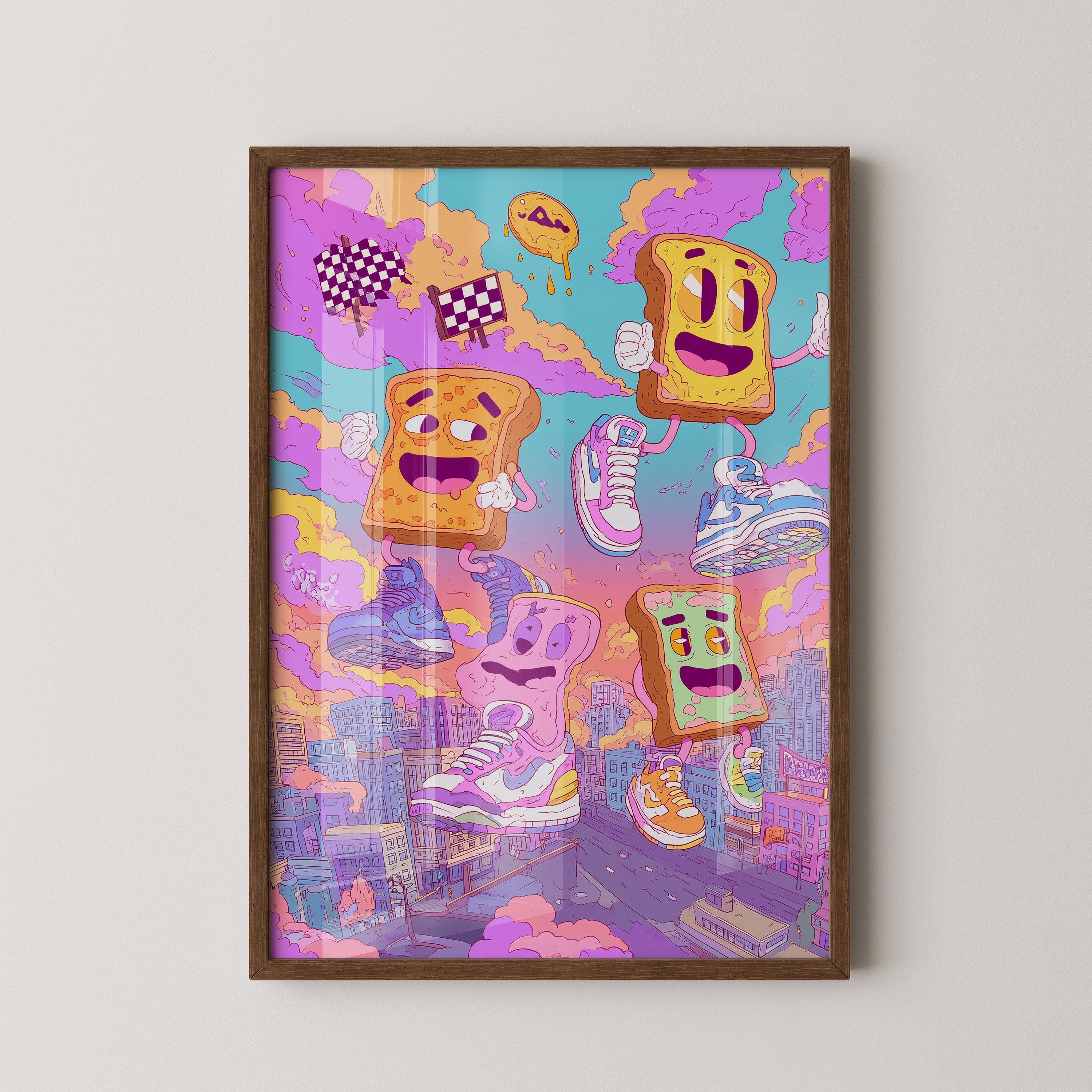 Toasts Sneaker Cartoon Wolken