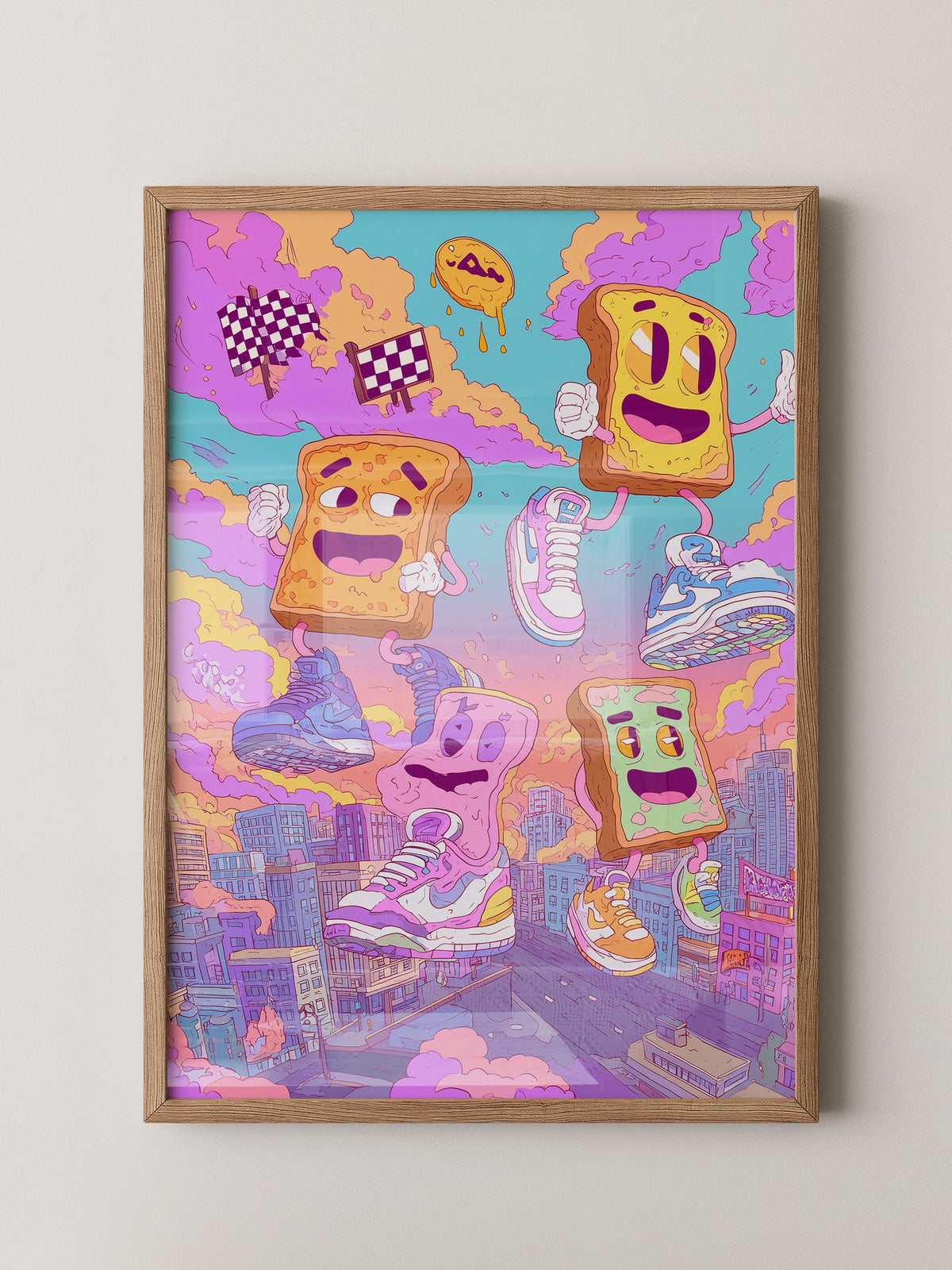 Toasts Sneaker Cartoon Wolken