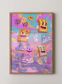 Toasts Sneaker Cartoon Wolken