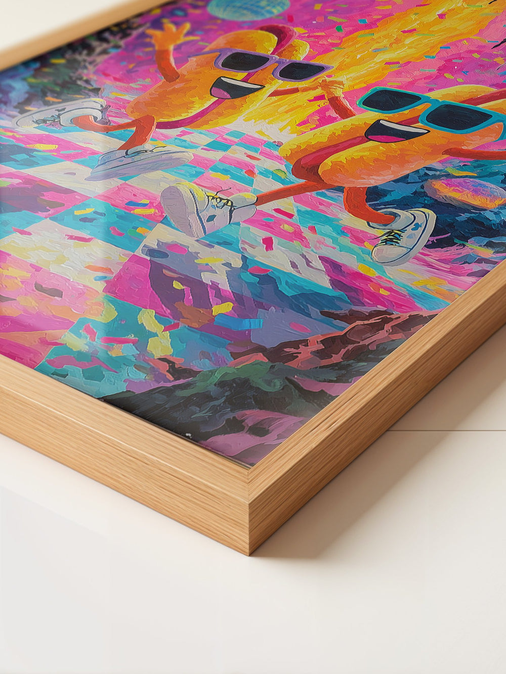 Tanzende Hotdogs Neonparty