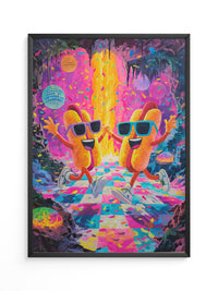Tanzende Hotdogs Neonparty