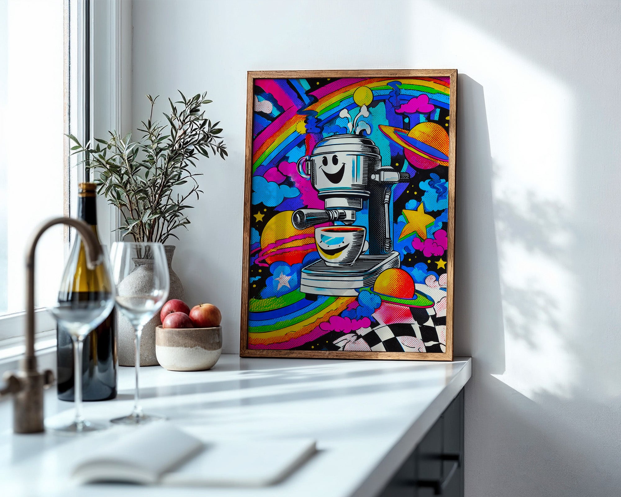 Kaffeemaschine Bunt Comicszene