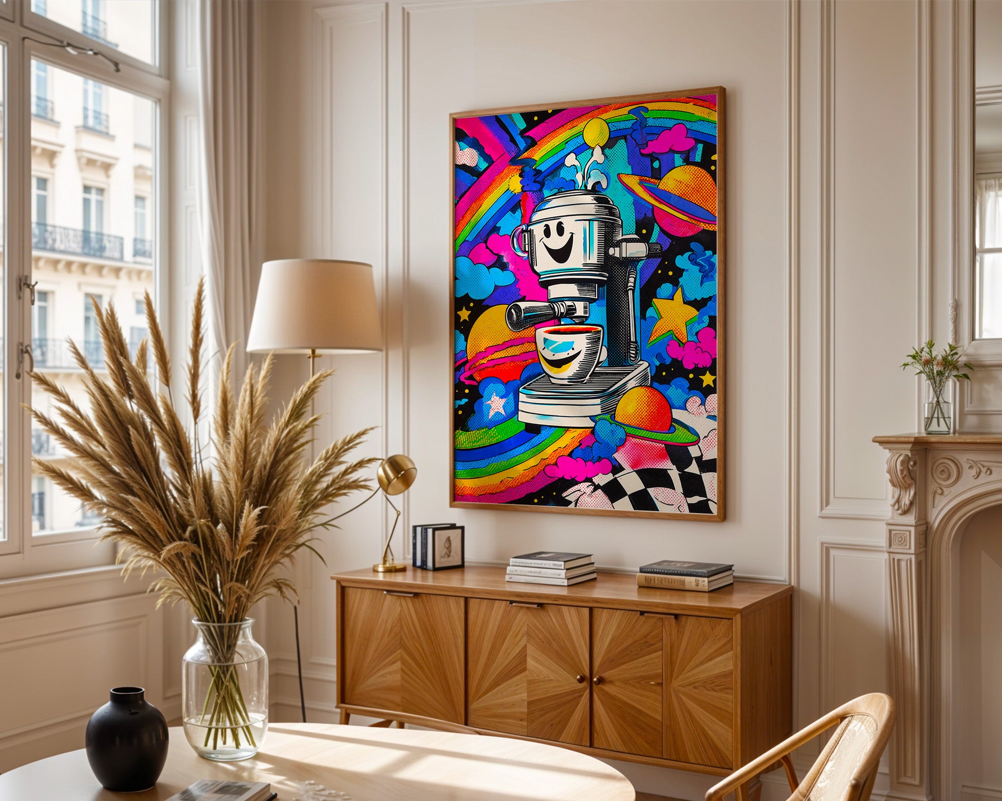 Kaffeemaschine Bunt Comicszene