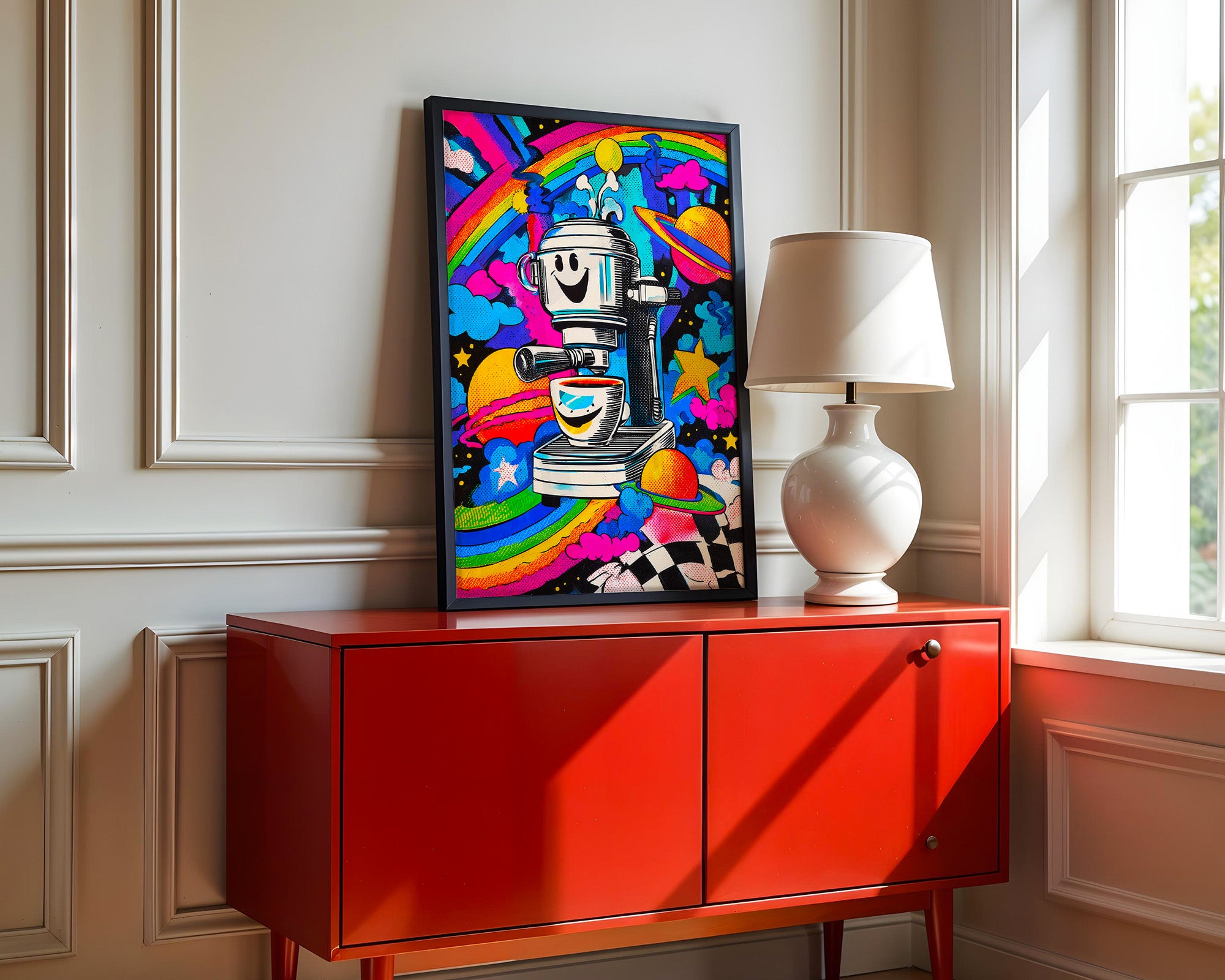 Kaffeemaschine Bunt Comicszene