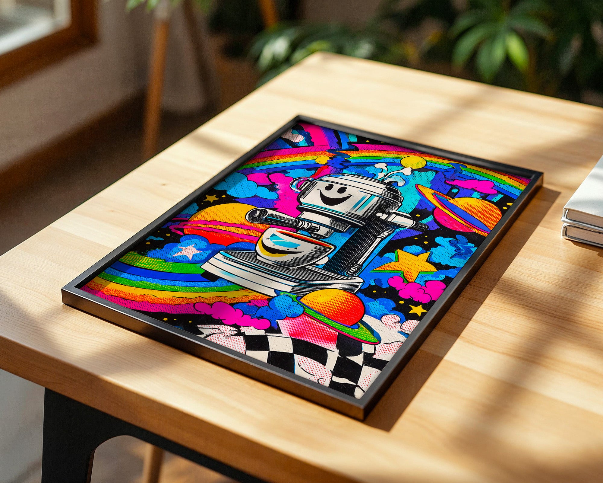 Kaffeemaschine Bunt Comicszene