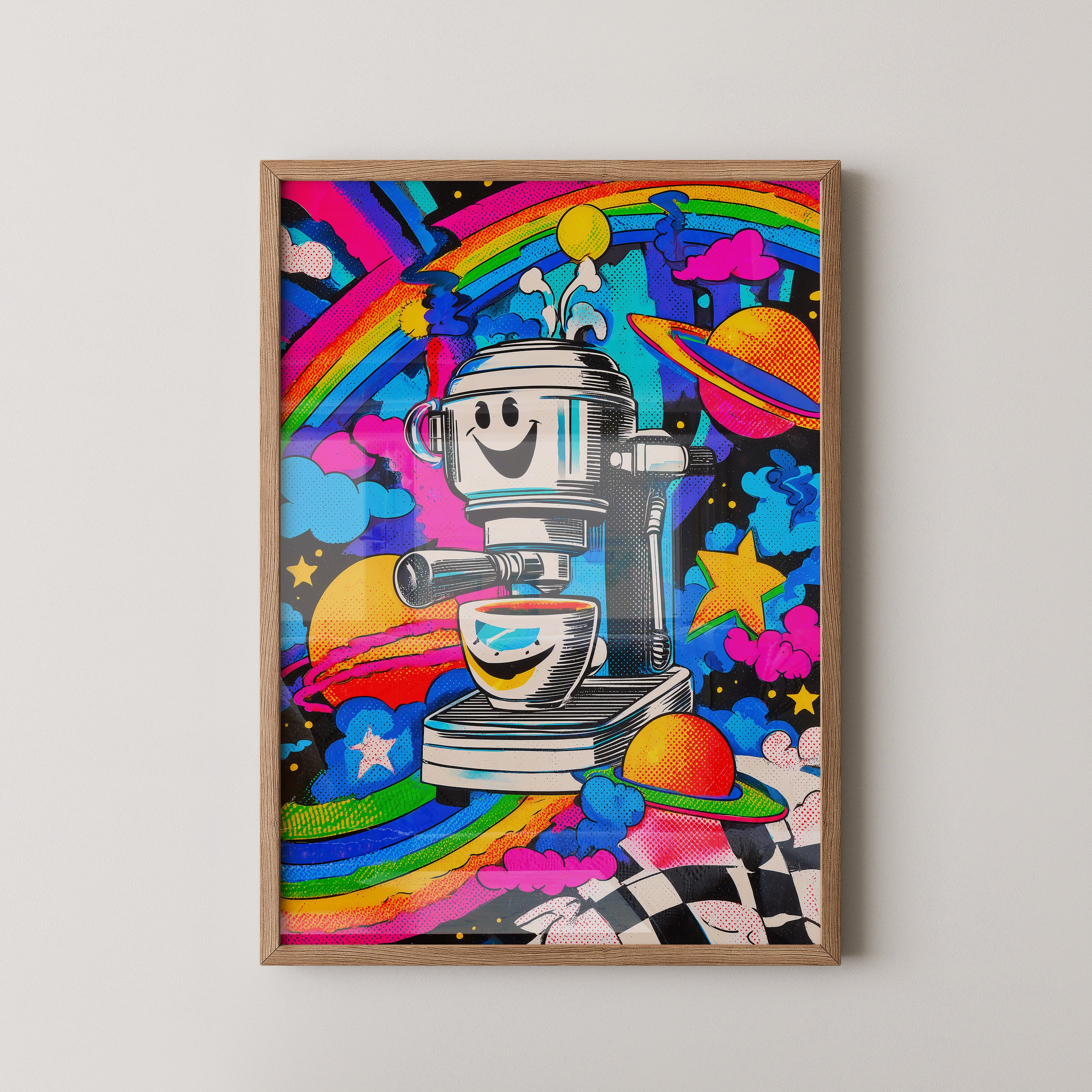 Kaffeemaschine Bunt Comicszene