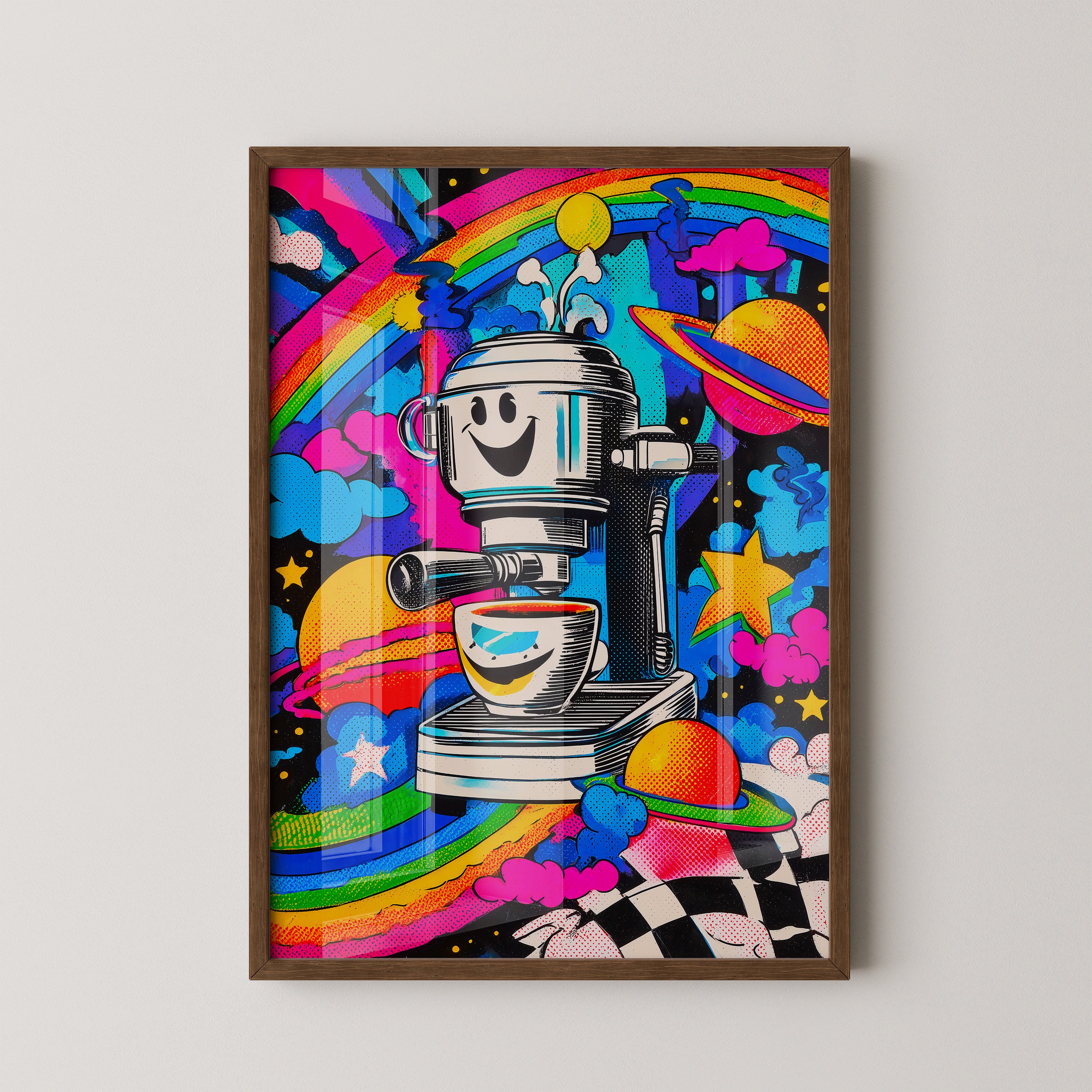 Kaffeemaschine Bunt Comicszene