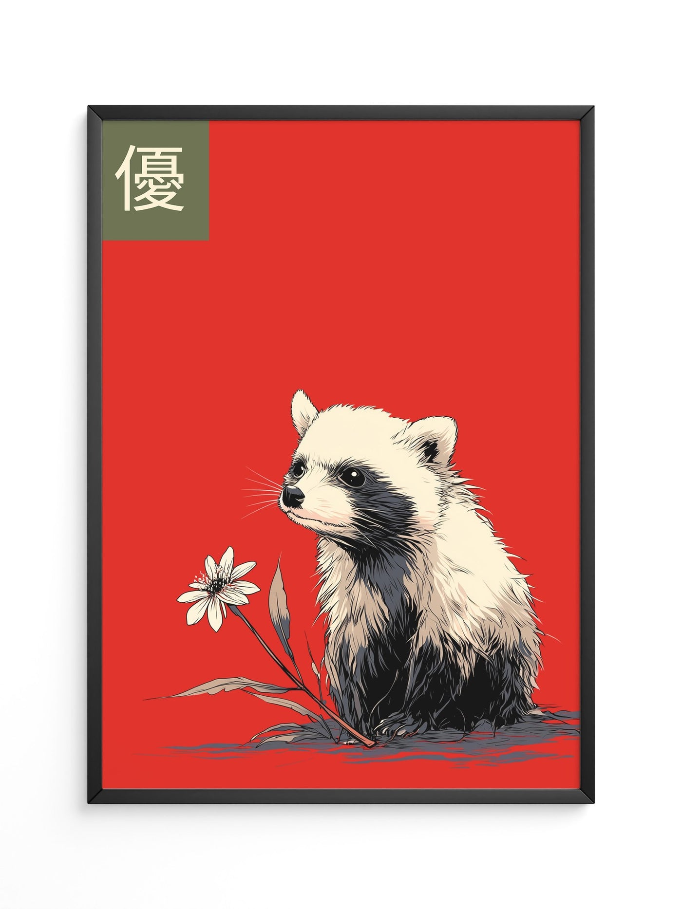 Panda Blume Rot Hintergrund