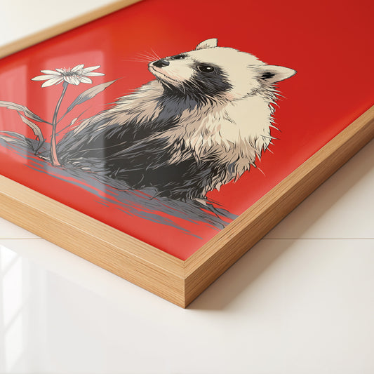 Panda Blume Rot Hintergrund