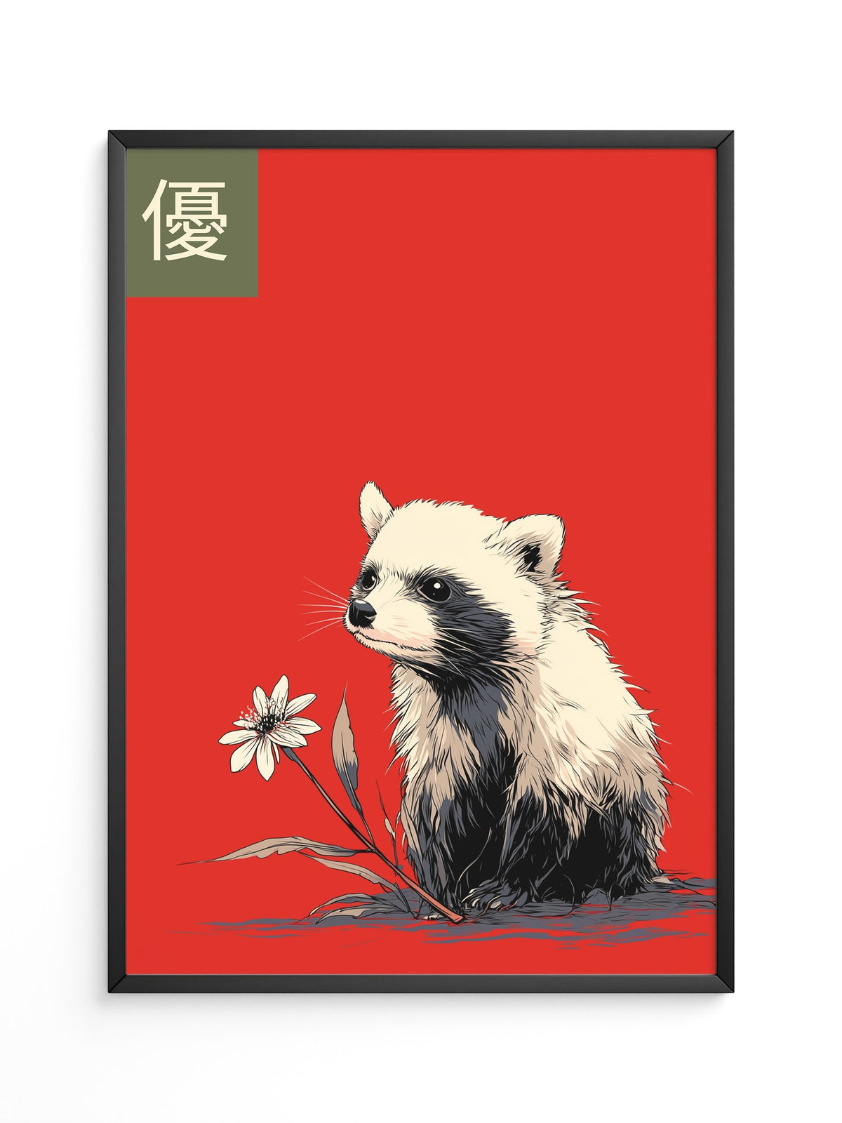 Panda Blume Rot Hintergrund