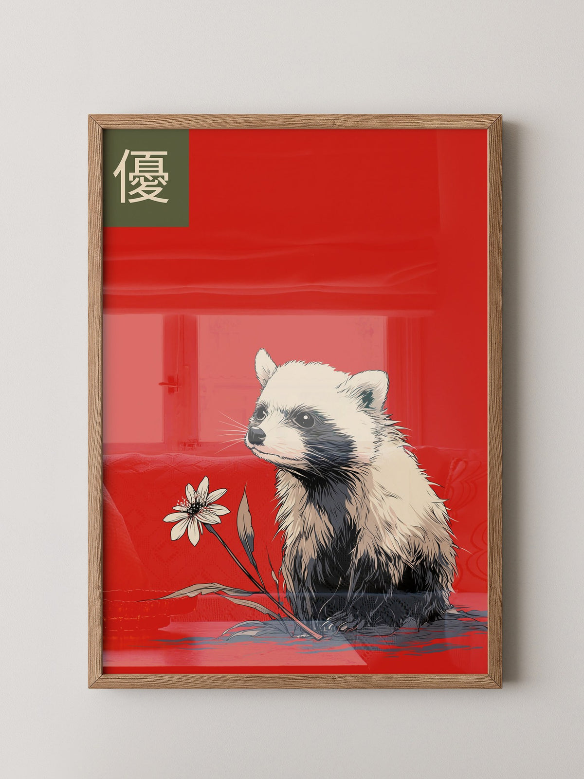 Panda Blume Rot Hintergrund