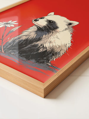 Panda Blume Rot Hintergrund