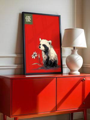 Panda Blume Rot Hintergrund