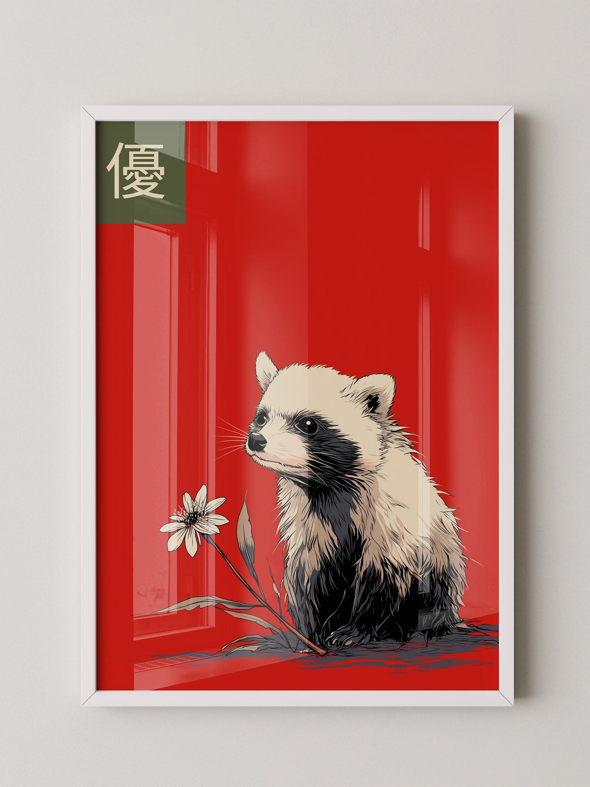 Panda Blume Rot Hintergrund