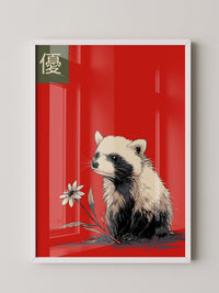 Panda Blume Rot Hintergrund