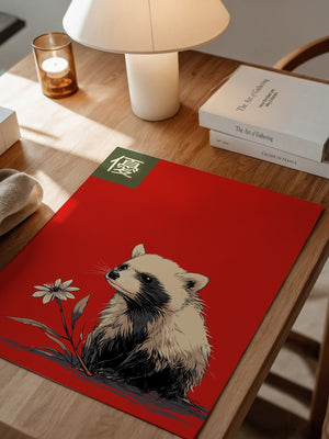 Panda Blume Rot Hintergrund