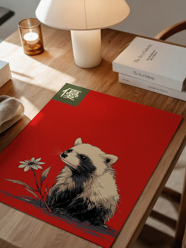 Panda Blume Rot Hintergrund