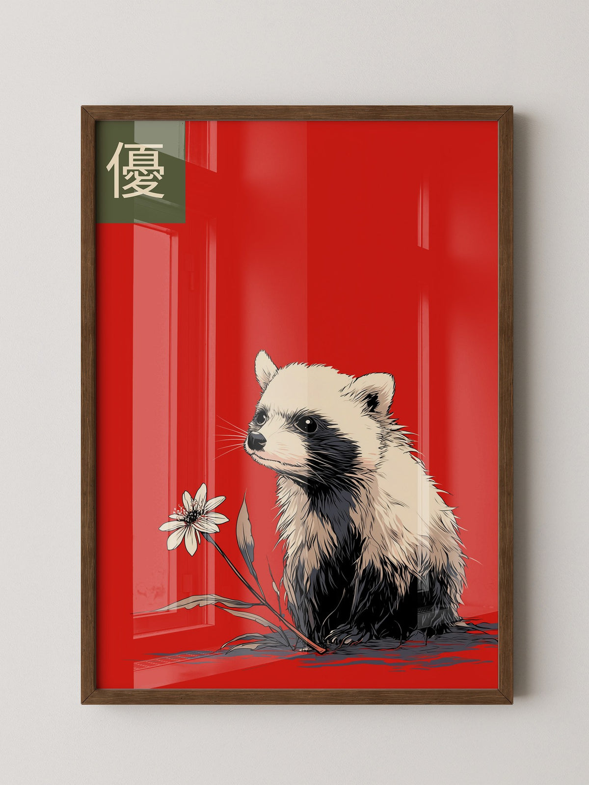 Panda Blume Rot Hintergrund
