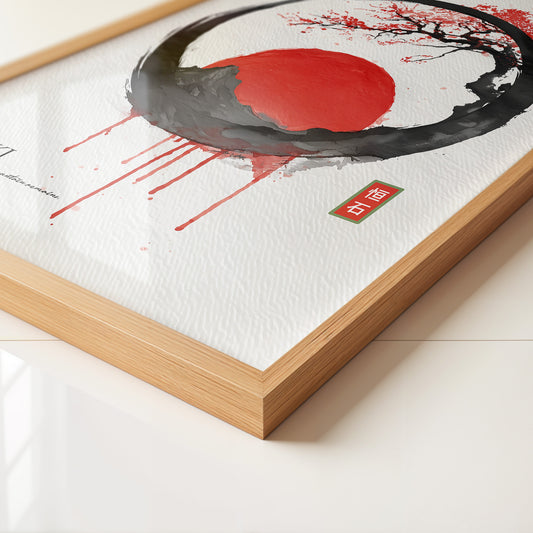 Japanische Sonne Rot Schwarz Kunst