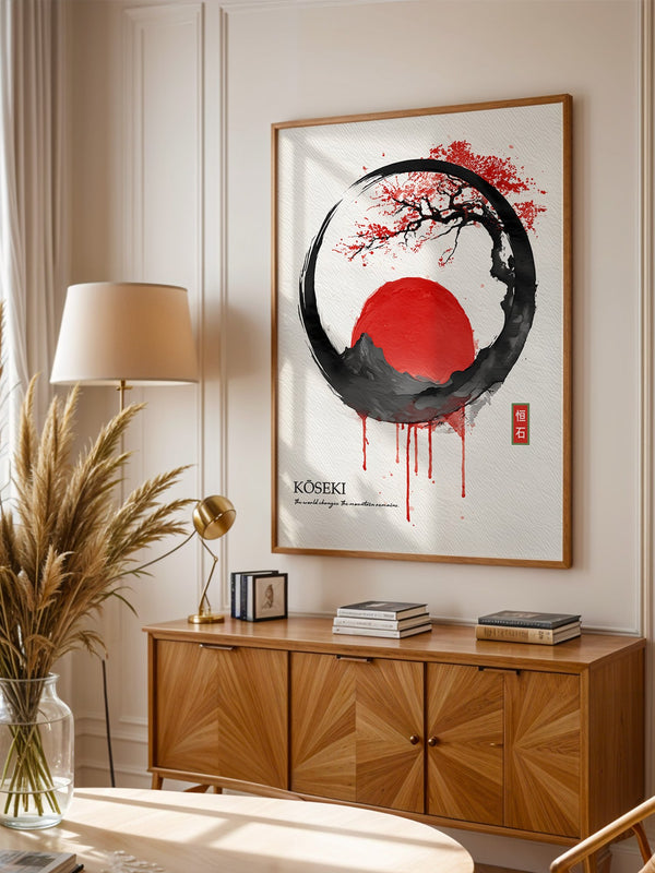 Japanische Sonne Rot Schwarz Kunst