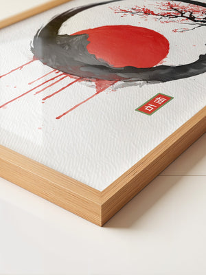 Japanische Sonne Rot Schwarz Kunst