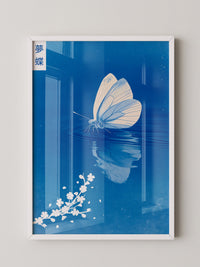 Schmetterling Spiegelung Blau