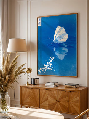 Schmetterling Spiegelung Blau