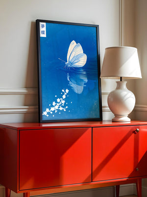 Schmetterling Spiegelung Blau