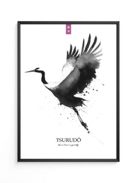 Kranich Flug Aquarell Stil