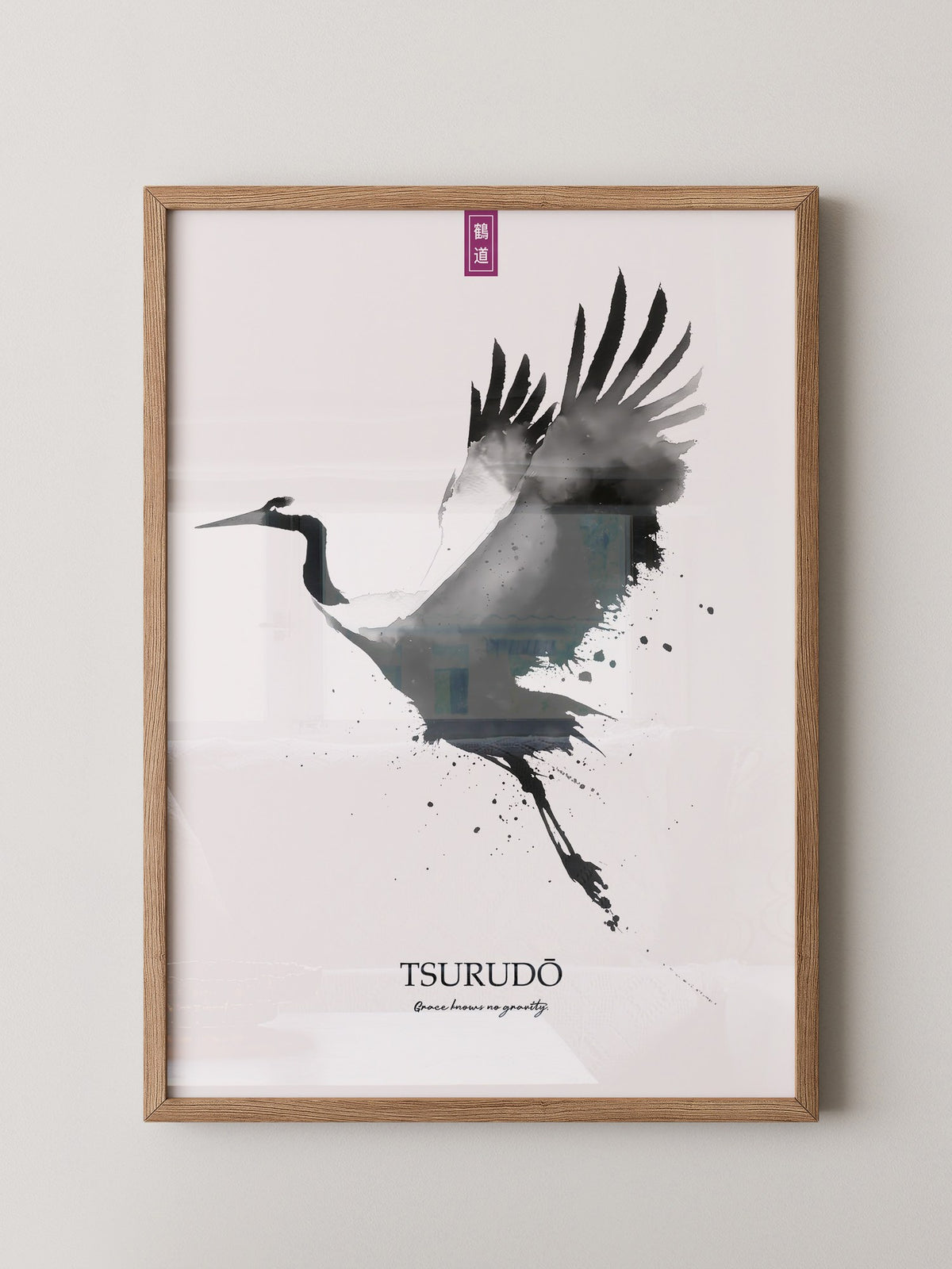 Kranich Flug Aquarell Stil