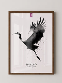 Kranich Flug Aquarell Stil