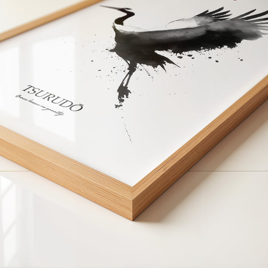 Kranich Flug Aquarell Stil