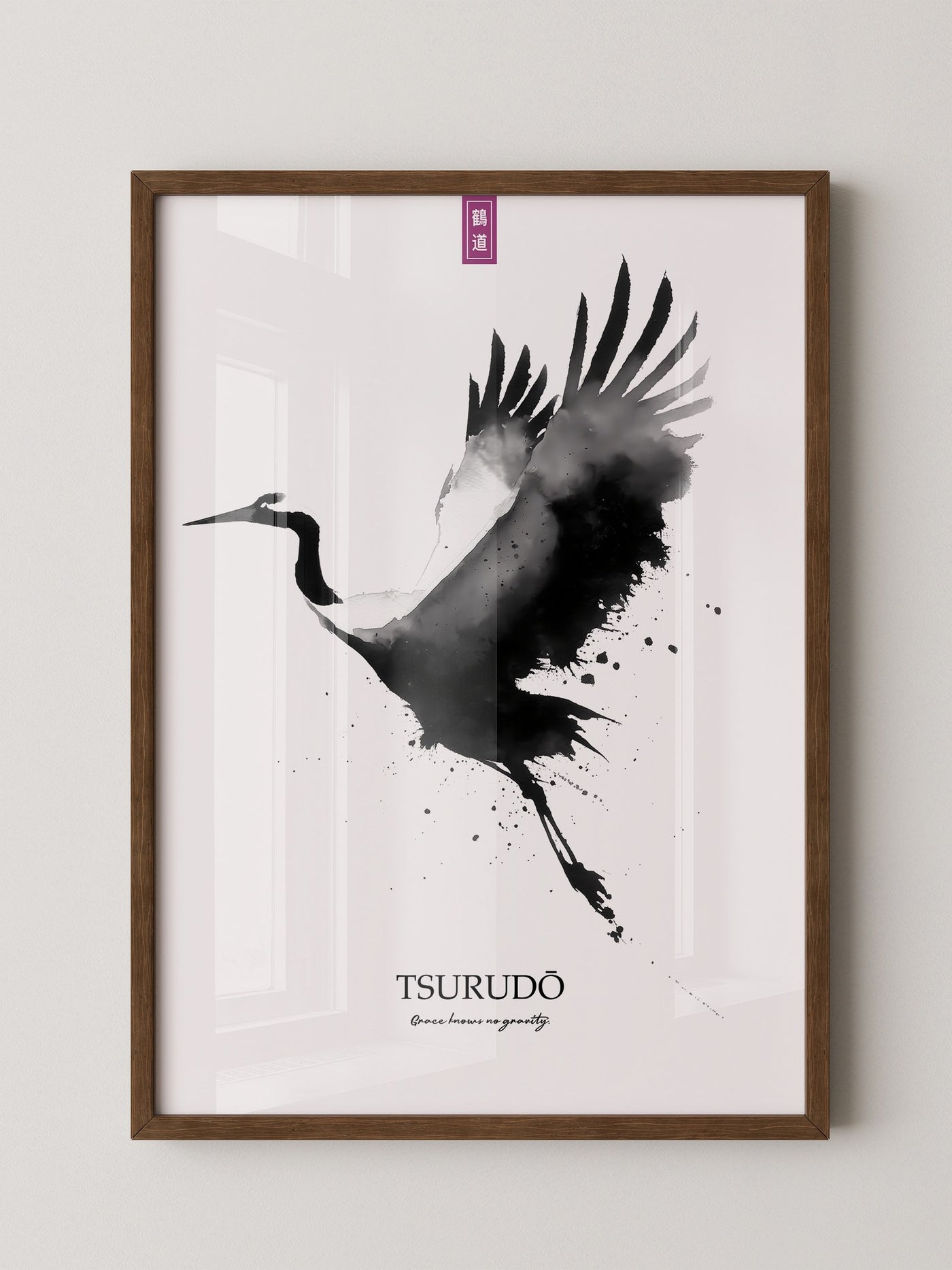 Kranich Flug Aquarell Stil