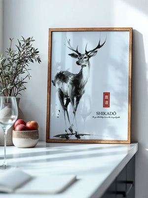Hirsch Tusche Aquarell