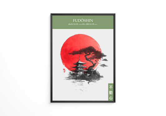 Pagode Rote Sonne Malerei