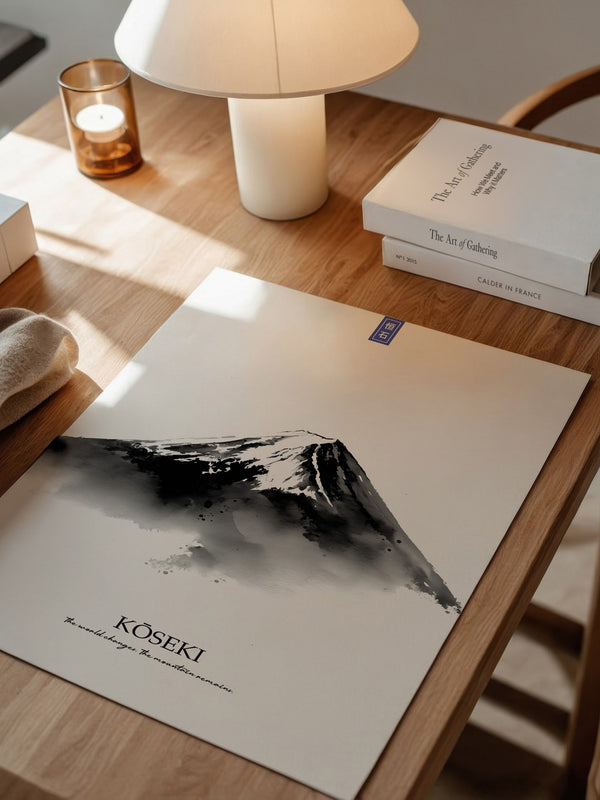 Berg Aquarell Zen Schwarzweiß