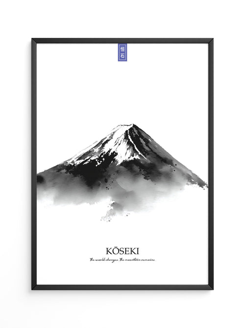 Berg Aquarell Zen Schwarzweiß