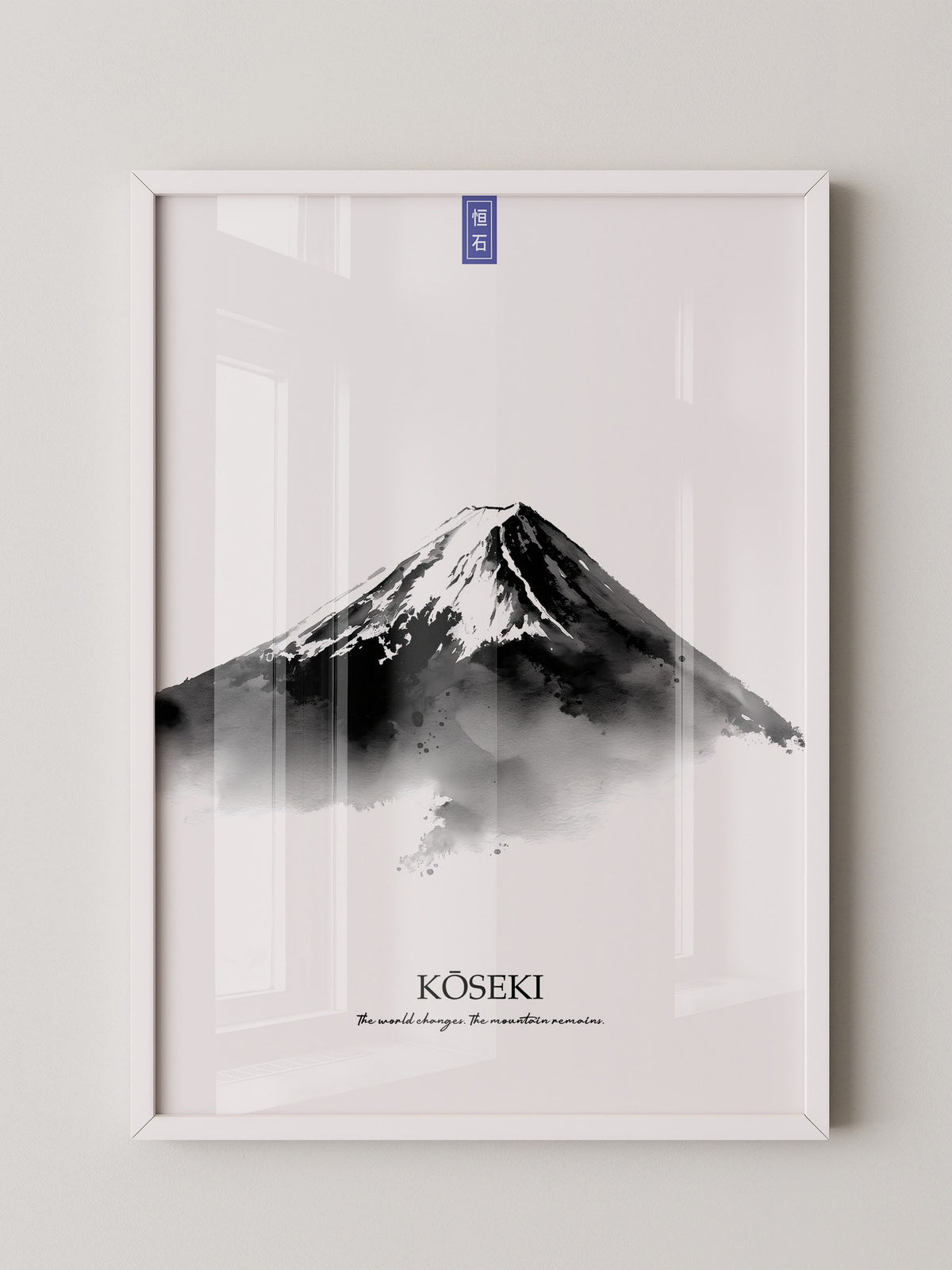 Berg Aquarell Zen Schwarzweiß