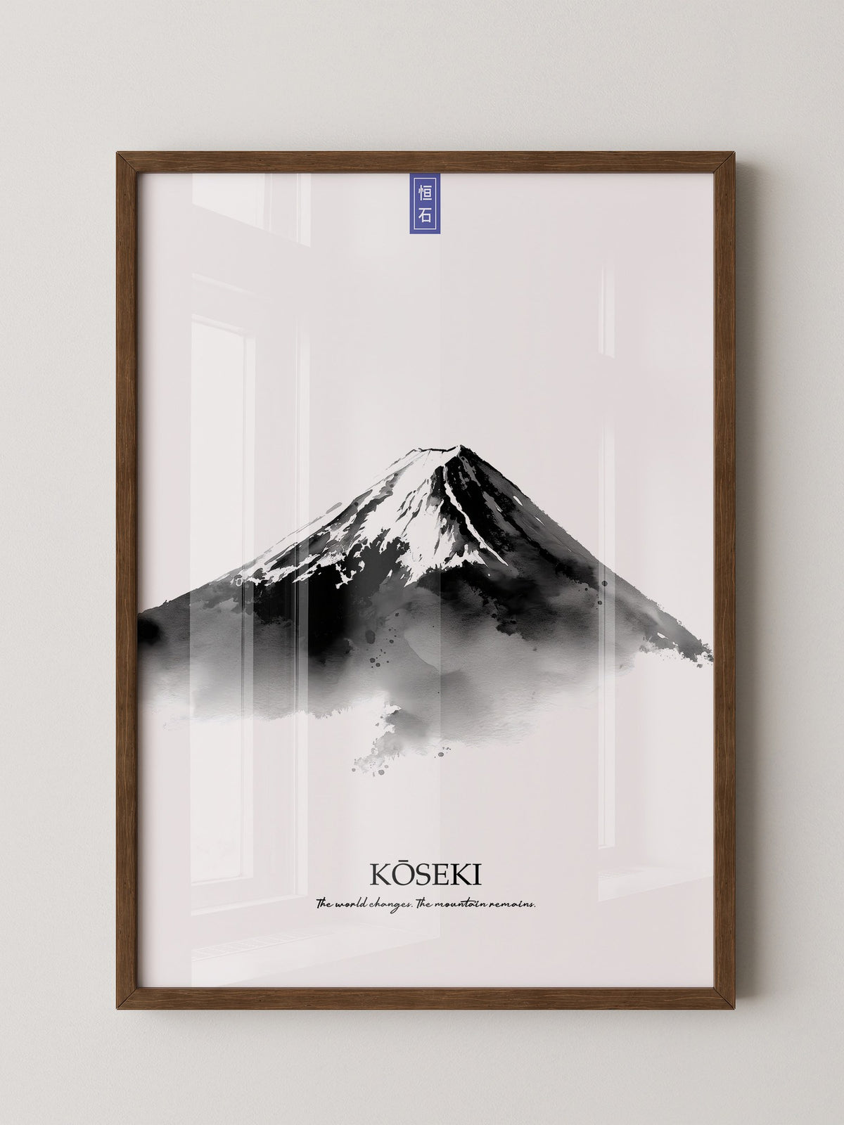 Berg Aquarell Zen Schwarzweiß