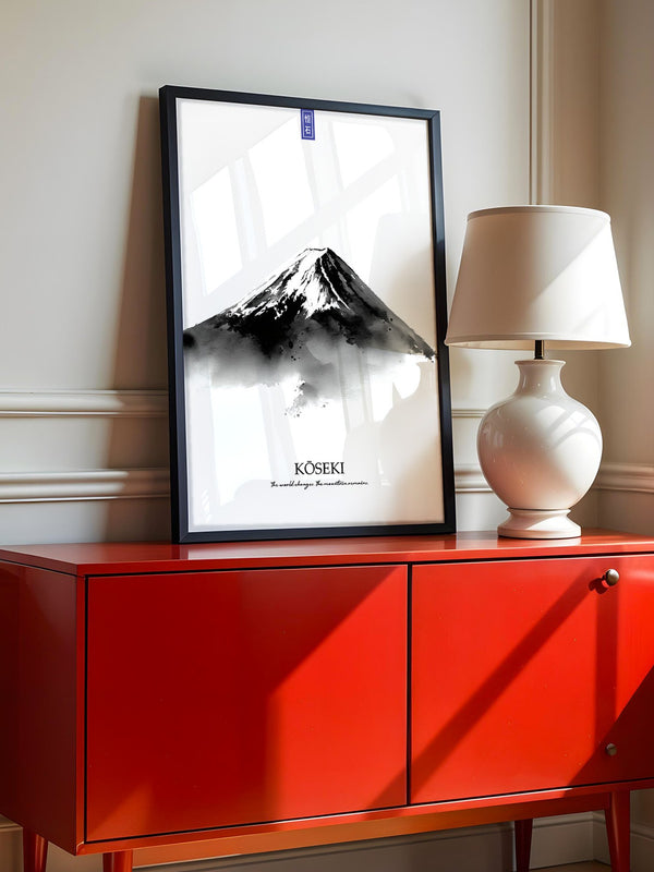 Berg Aquarell Zen Schwarzweiß