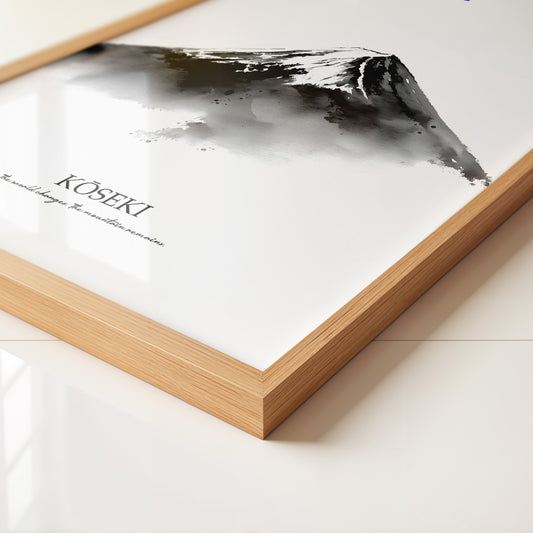 Berg Aquarell Zen Schwarzweiß