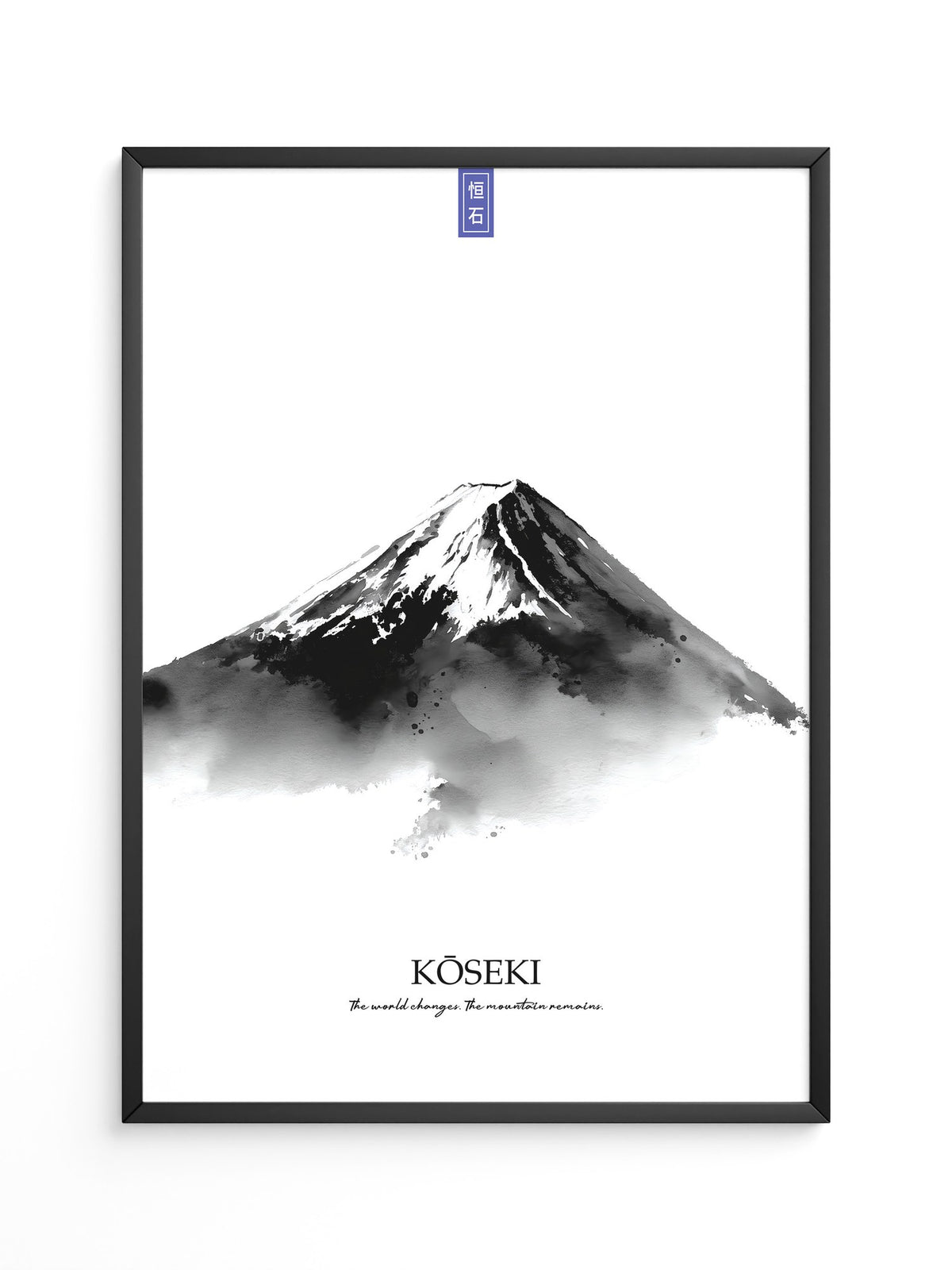 Berg Aquarell Zen Schwarzweiß