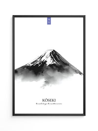 Berg Aquarell Zen Schwarzweiß