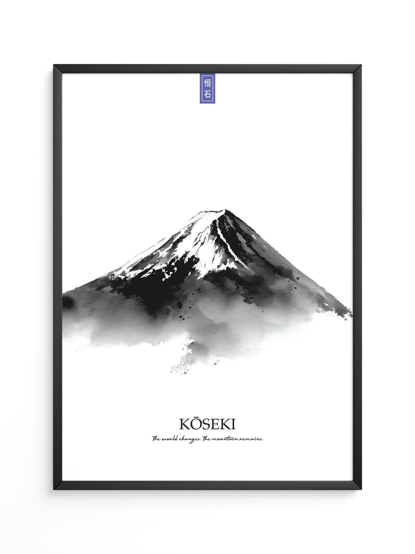 Berg Aquarell Zen Schwarzweiß