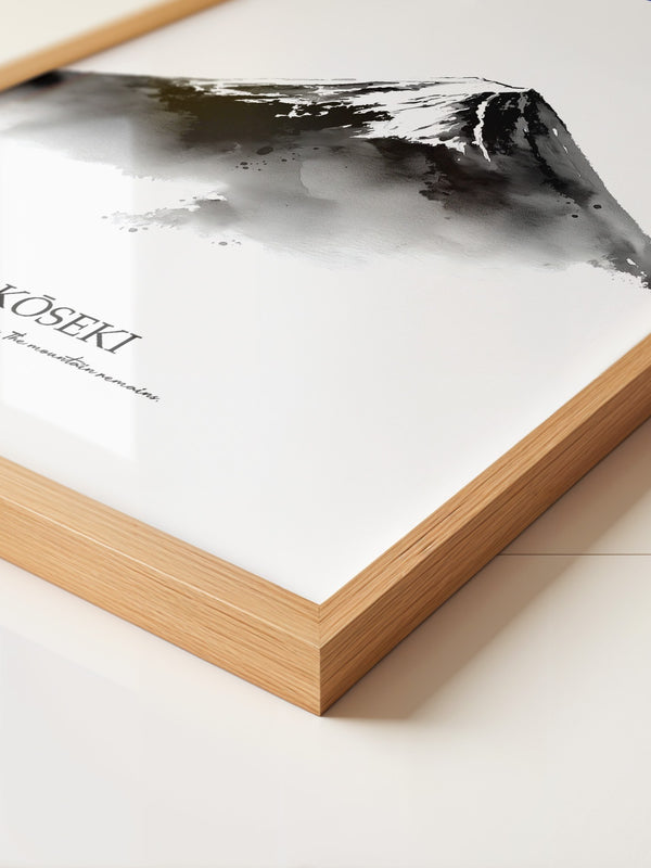 Berg Aquarell Zen Schwarzweiß